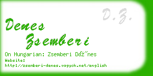 denes zsemberi business card